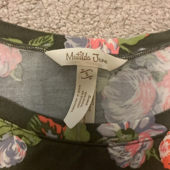 Matilda Jane‎ Flouncy Poet Sleeve Lets Go Together Floral Tee Womens Size Small - Picture 2 of 5